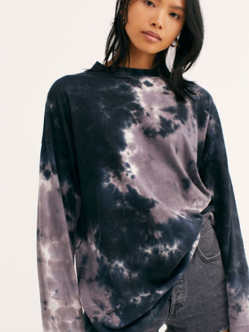 We The Free Be Free Tie Dye Tee Slouchy Grunge 90s Boho Comfy Oversized Sz S